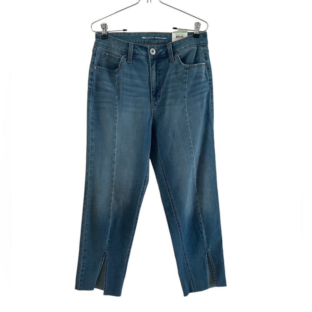 INC International Concepts Denim High Rise Straight Blue Jeans NEW sz 8